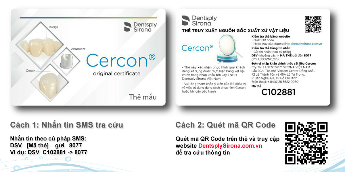 Kiểm tra thẻ bảo hành Cercon HT